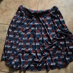 2XL LuLaRoe Madison USA Print Skirt Used Olympic